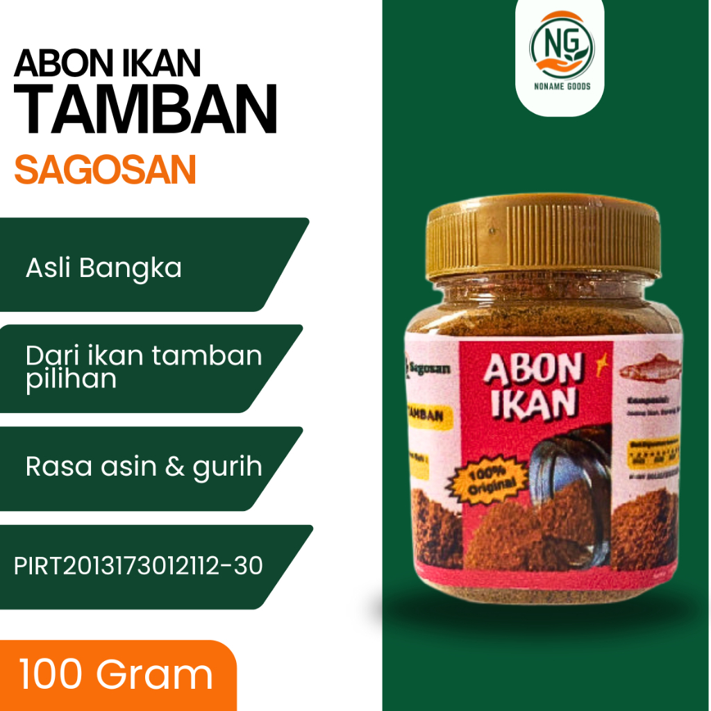 

ABON IKAN TAMBAN 100 GRAM SAGOSAN SAMBALINGKUNG KHAS BANGKA