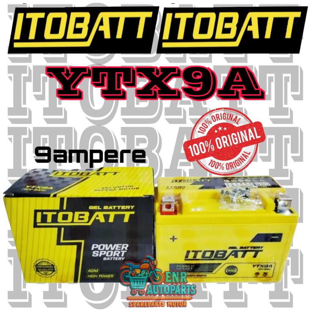 AKI NINJA 250 FI , NINJA 250 KARBU , Z250 SL MONO AKI ITOBATT YTX9A , YTX9-BS ORIGINAL