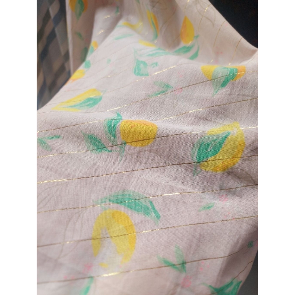 kain katun print  - kain katun rami motif