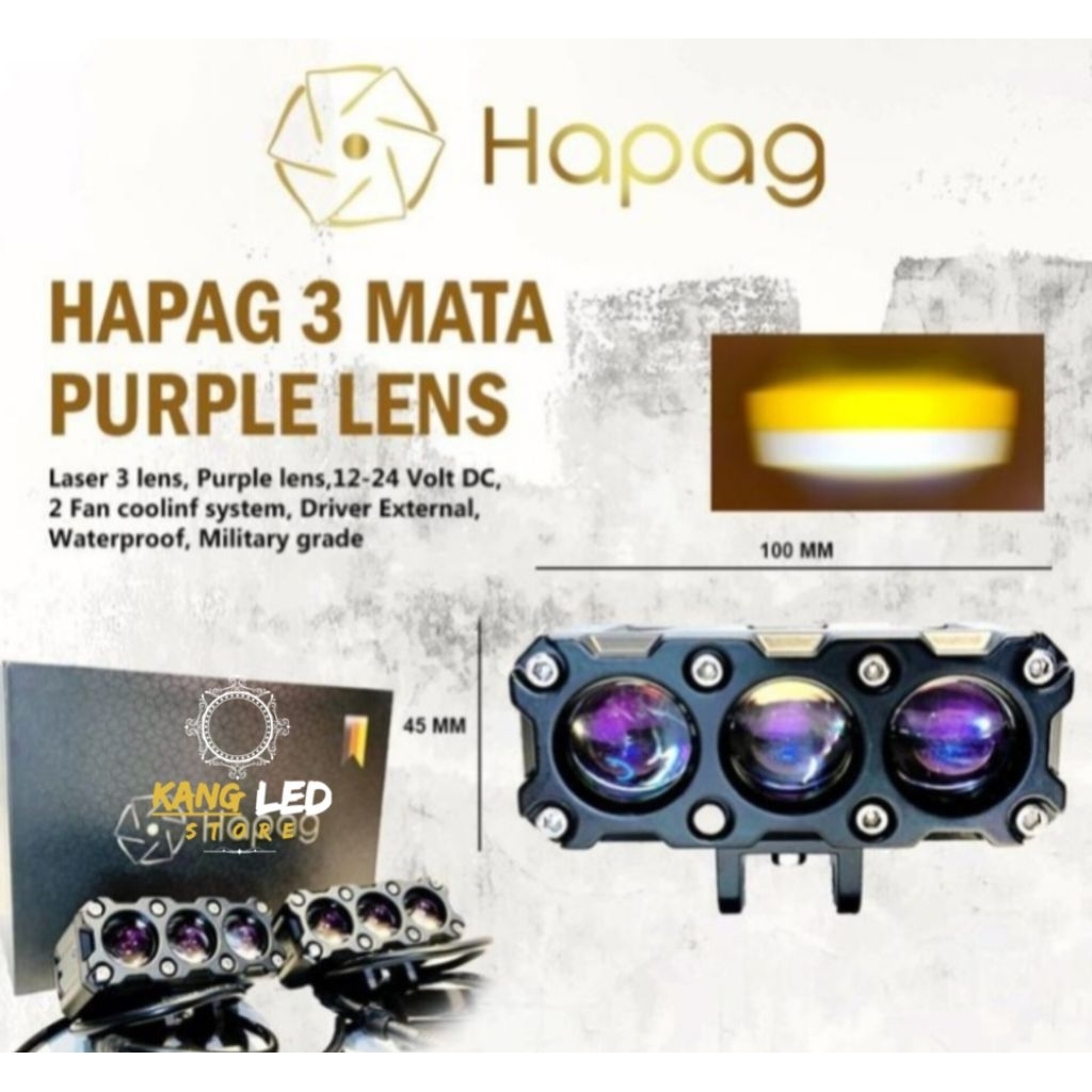 HAPAG mini laser 3 mata 35 watt purple lens