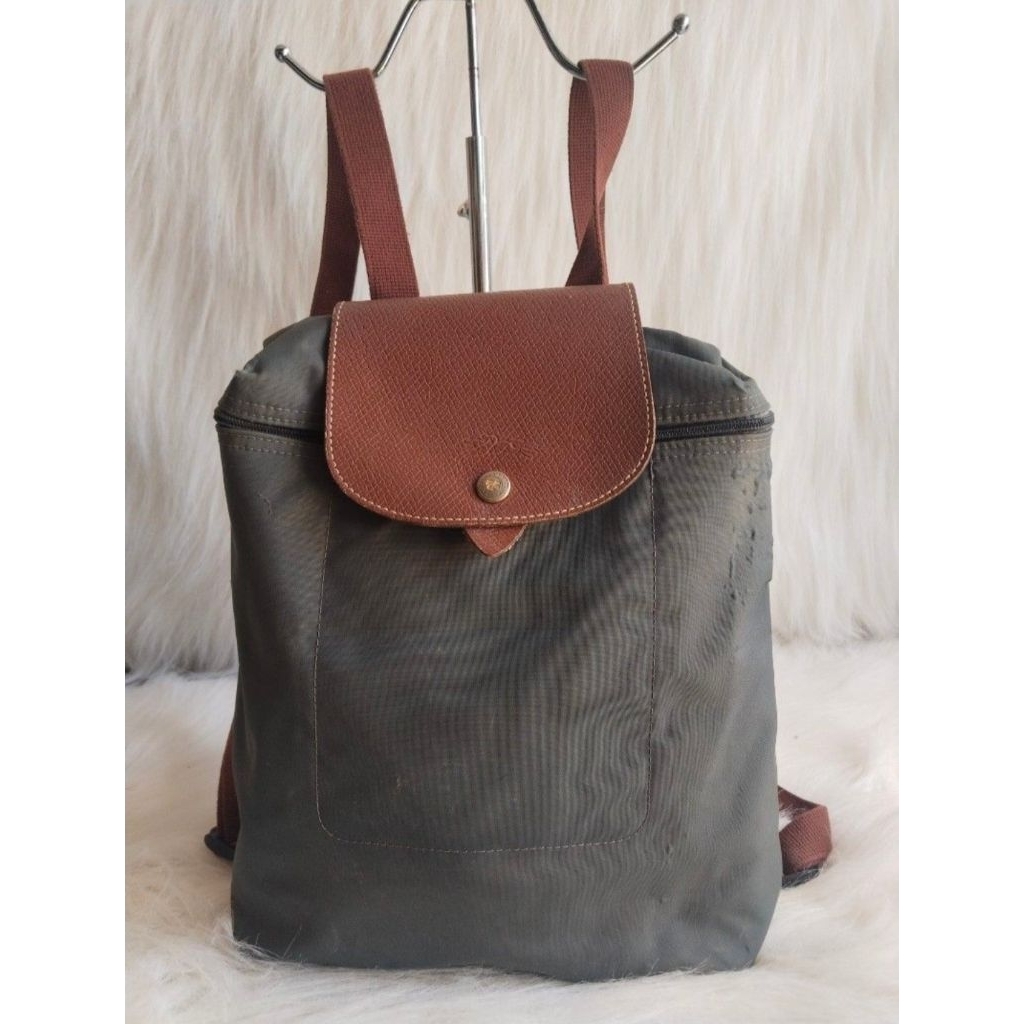 Preloved Tas Ransel wanita LC, bahan nilon mix kulit asli