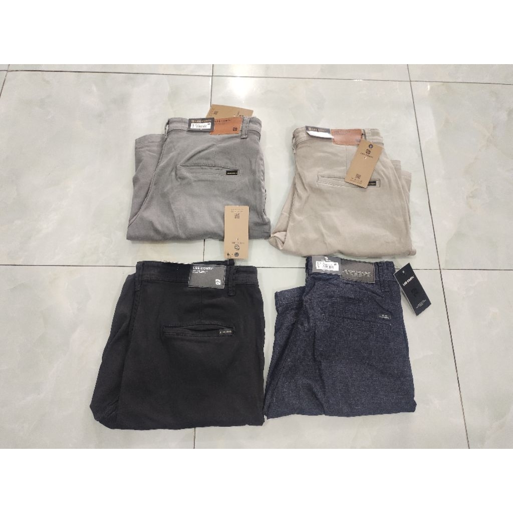 Celana Pendek Pria LeeConti Kain Softjeans/Chinos, 4 Warna, UK 27-38, 100%Original&Murah