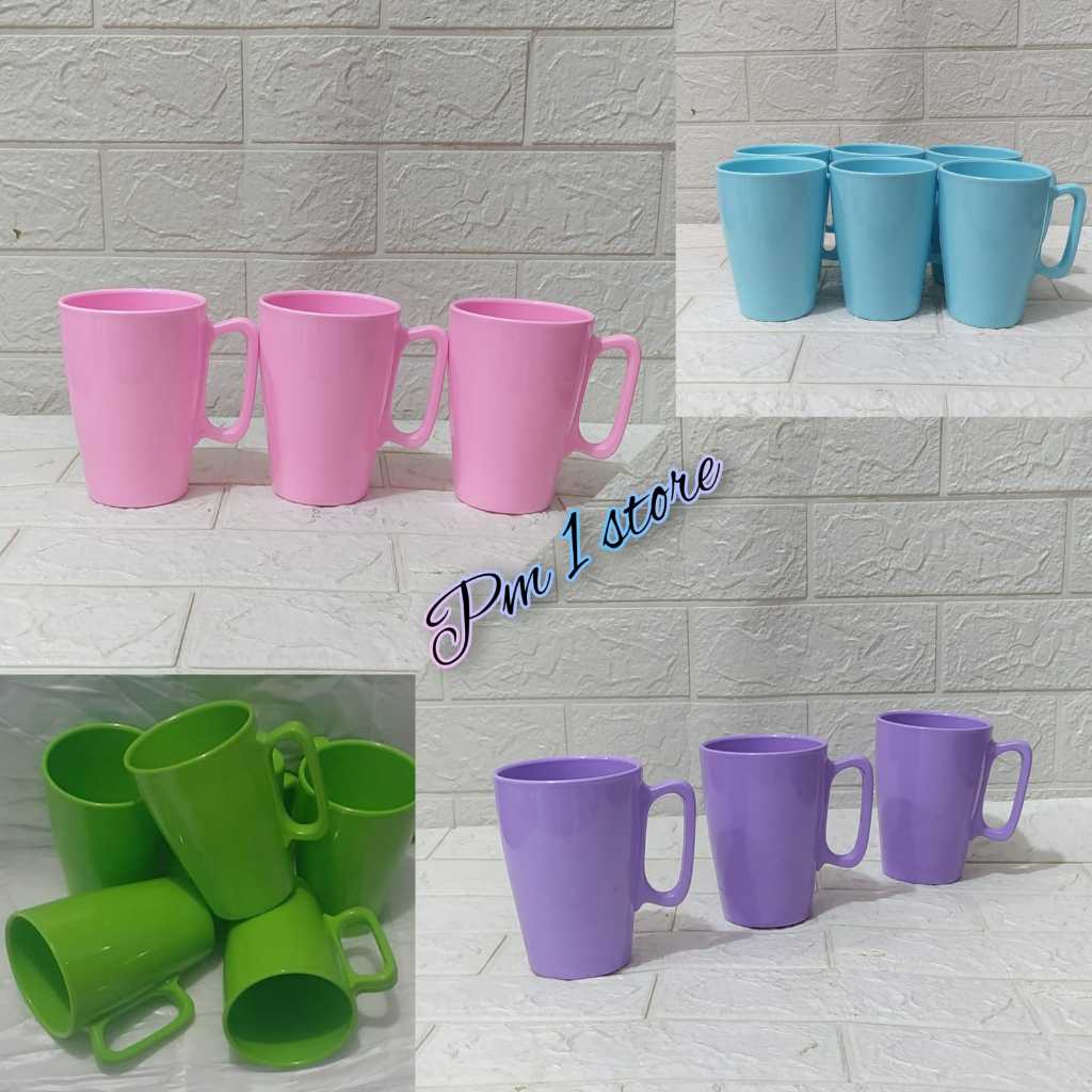 12pcs Gelas Melamin Gagang Dinner ware 130/ Gelas Kopi Melamin / Gelas Teh / Gelas Melamin Murah