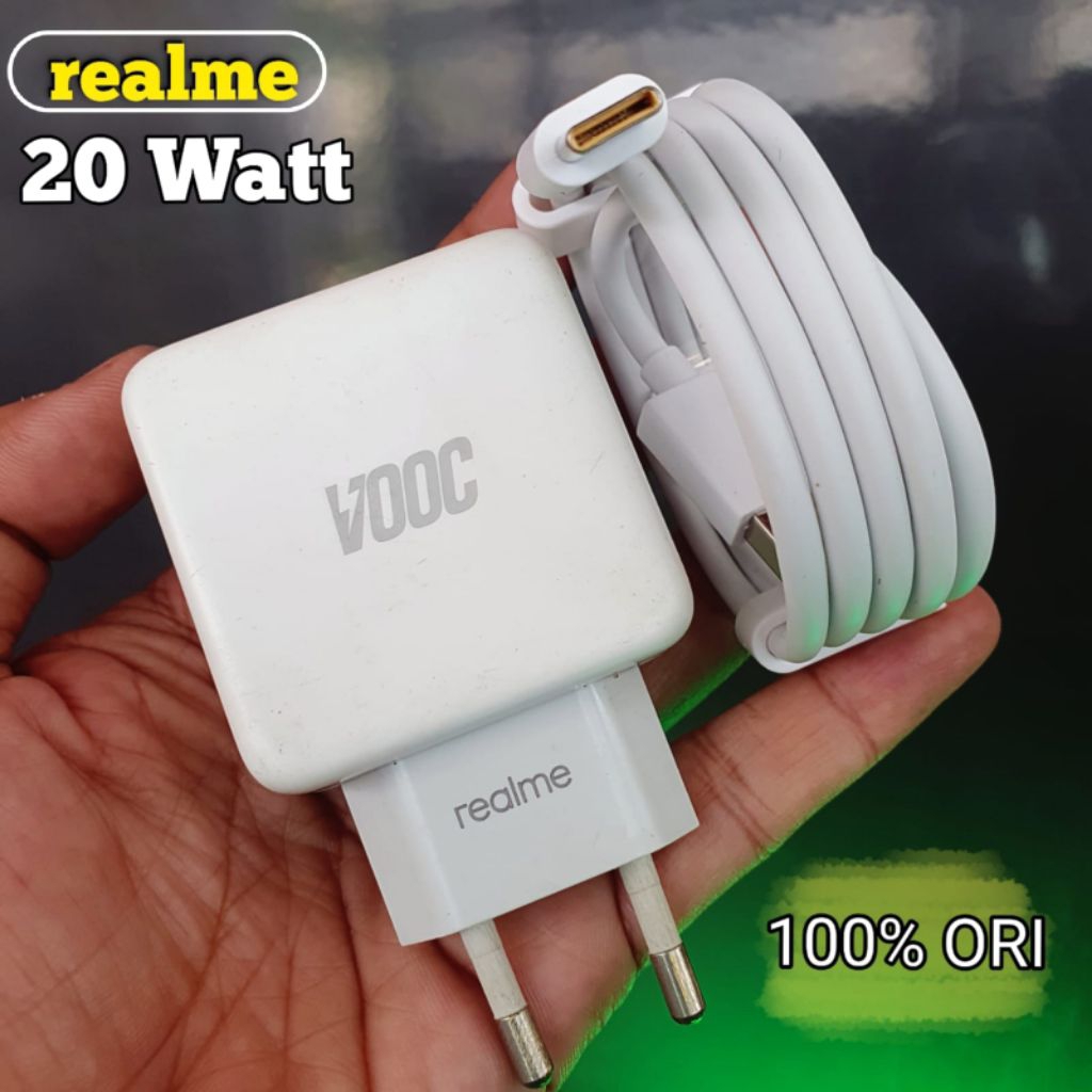 Charger Realme VOOC 4 Amper 20 watt Type C ORIGINAL 100%  Bawaan HP 3pro,5pro (Second)