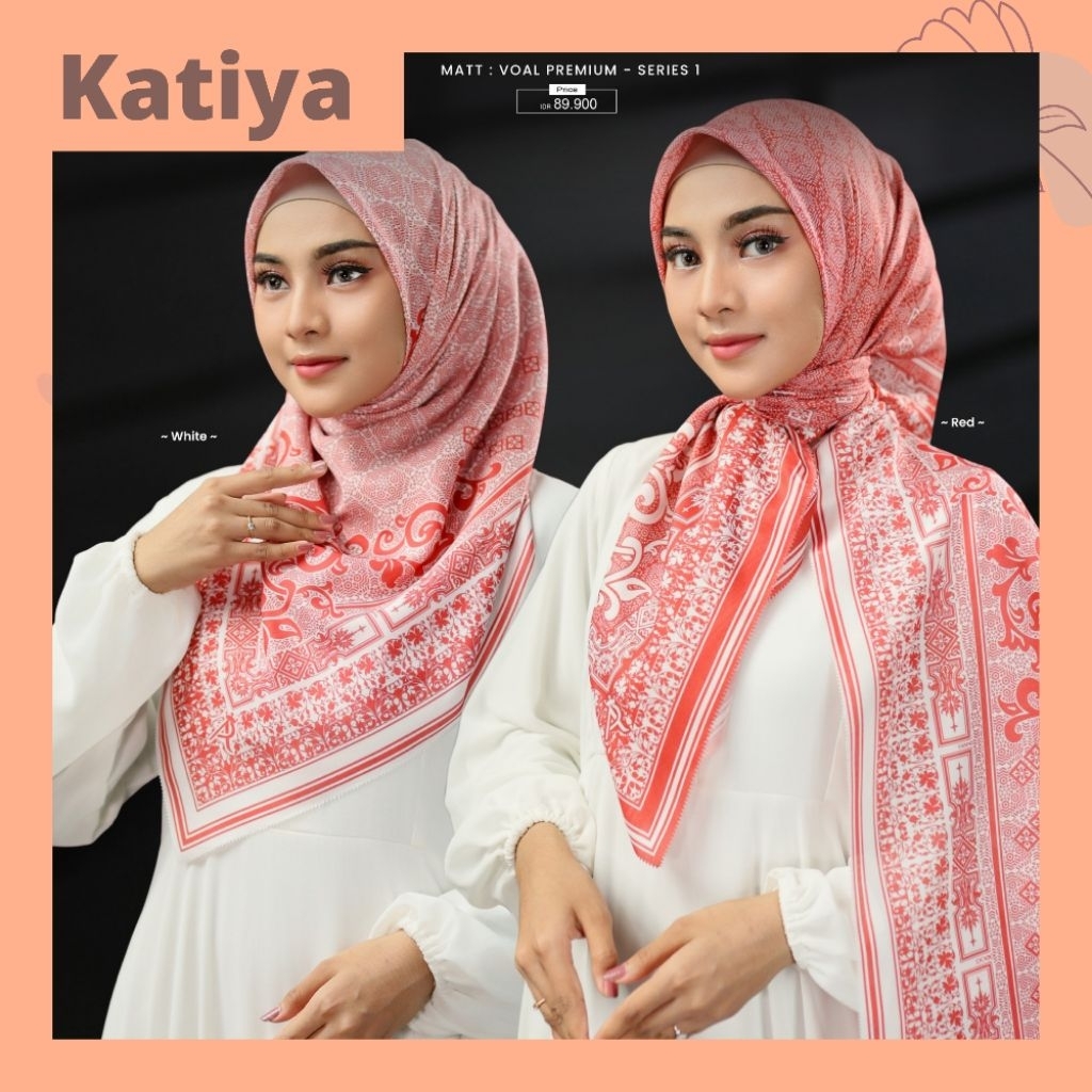 SCARF KEMERDEKAAN KATIYA BY HIJAB ARRAFI || SEGIEMPAT VOAL AR RAFI MERAH PUTIH AGUSTUSAN MOTIF TERBA