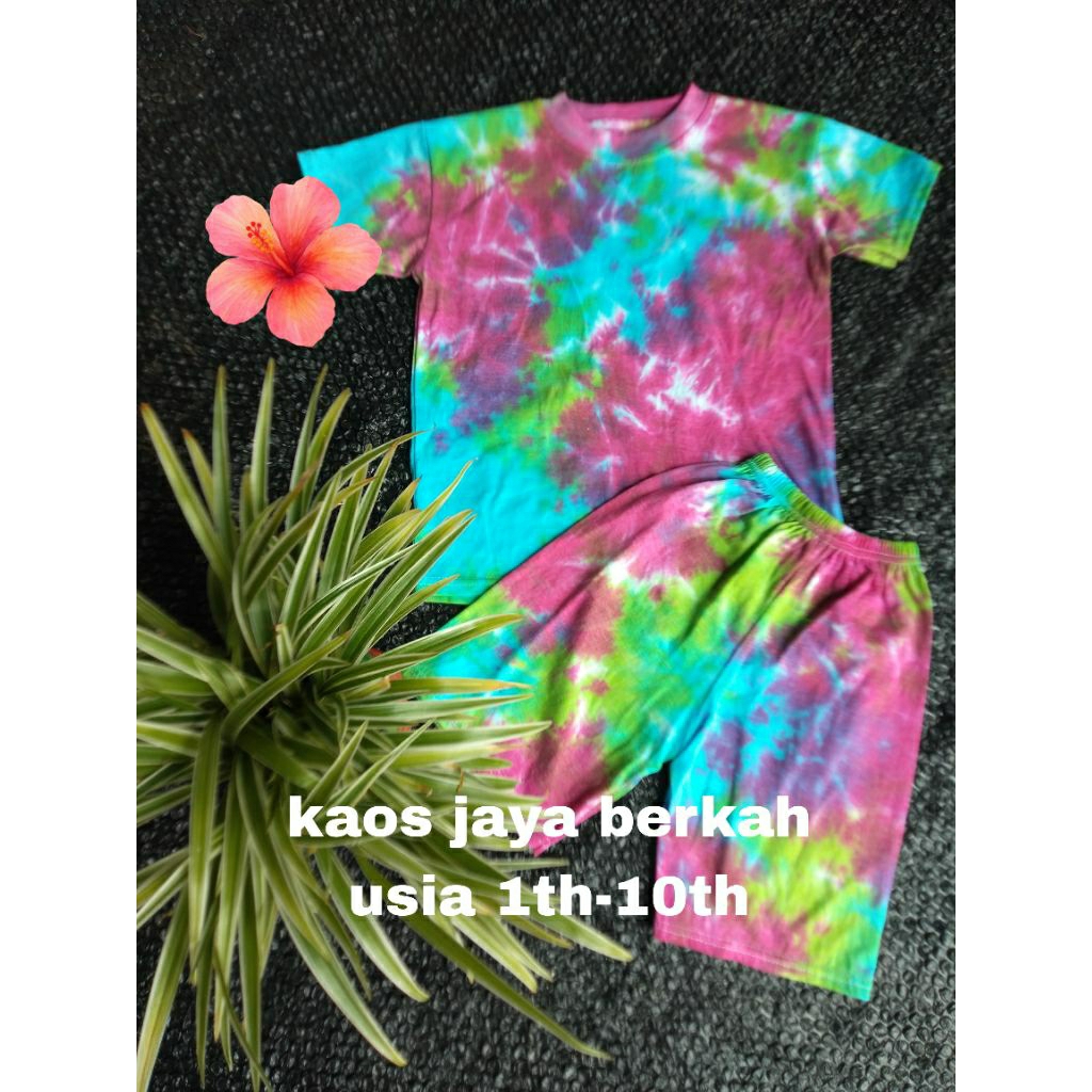 kaos setelan anak/kaos abstrak/kaos tie dye