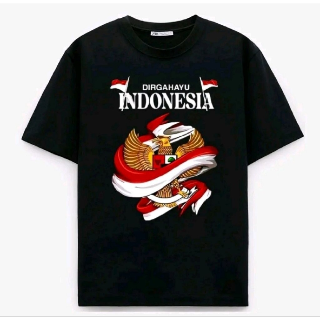 KAOS DIRGAHAYU INDONESIA CORAK GARUDA MERAH PUTIH