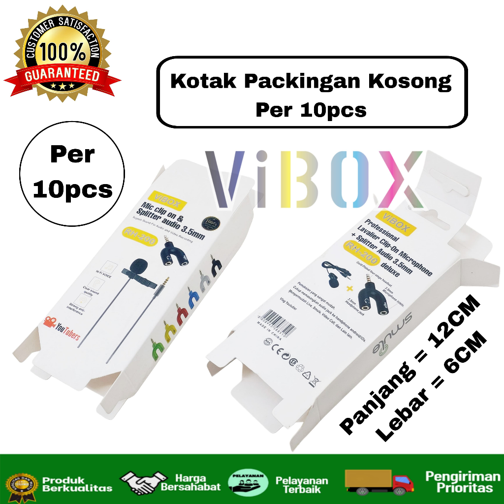 

( 10Pcs ) Kotak Packingan Kosong RH-200 Wadah Packingan Mic Clip On & Splitter Audio Kotak Packingan Only [TSA]