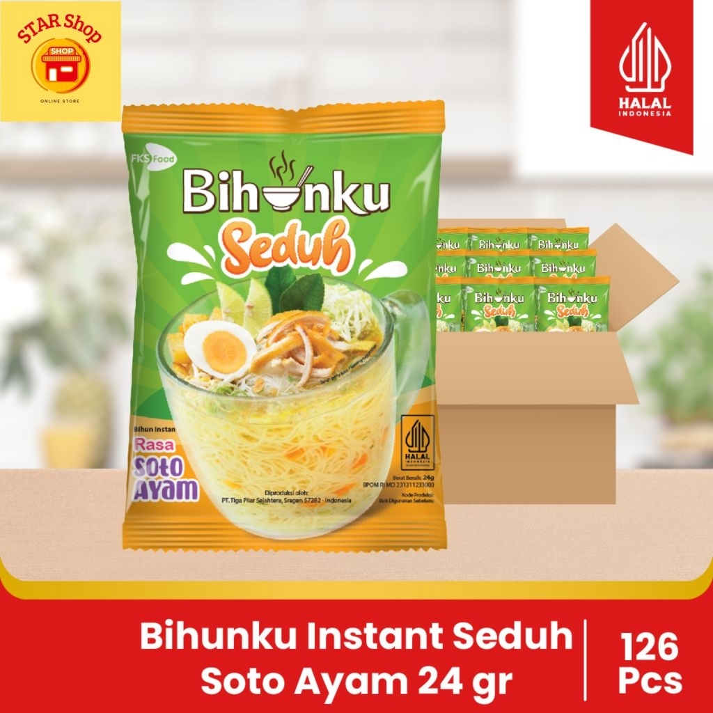 Bihun kuah Instan - Bihunku Seduh Soto - 1 dus - 120 Pcs - 24gr