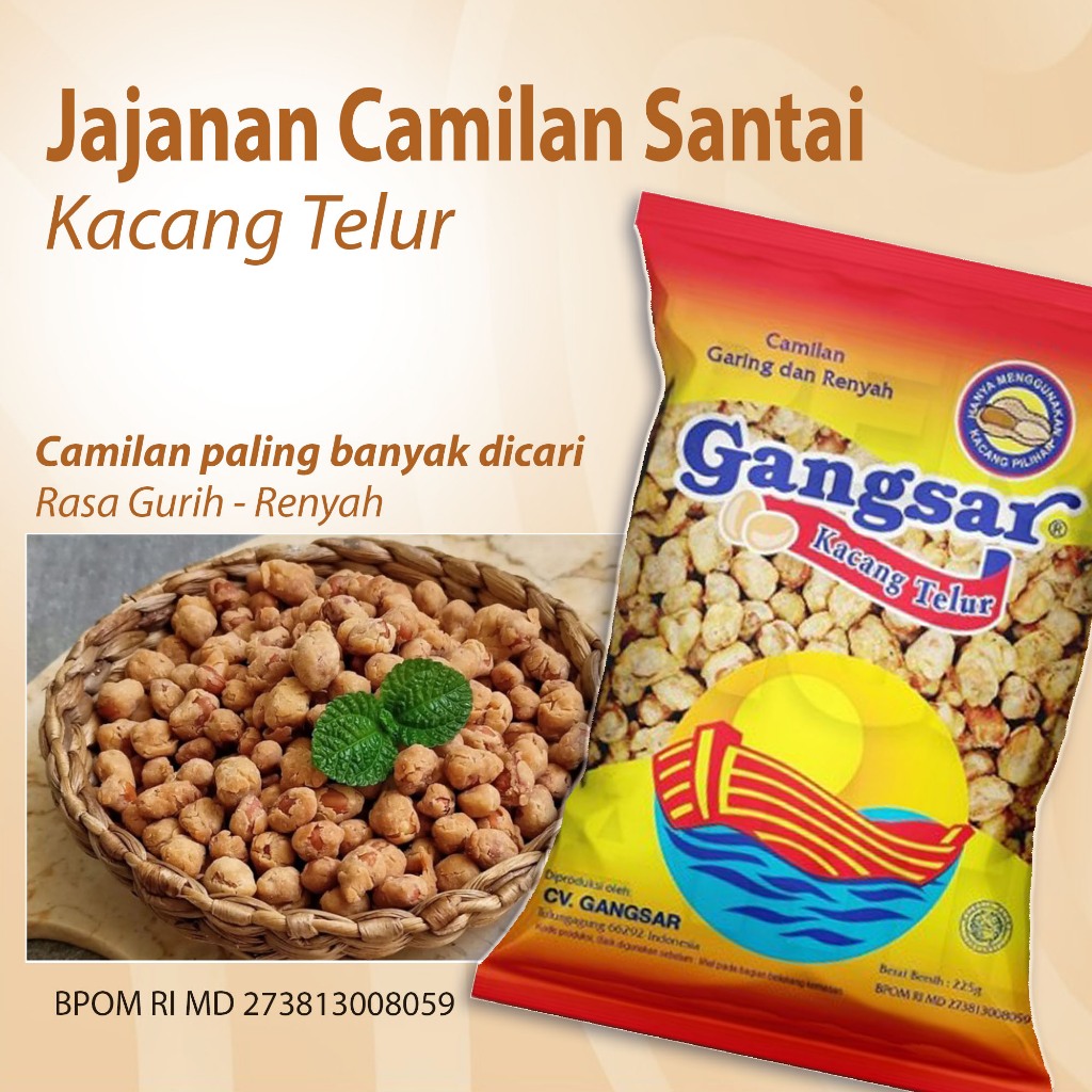 

TERLARIS Jajanan Camilan Kacang Telur paling digemari paling banyak dicari rasa gurih lezat dengan tekstur Renyah Mantaf ~ gangsar kacang telur 225g