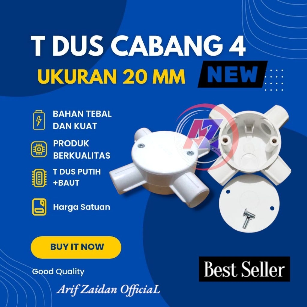 T Dus 4 Cabang ukuran 20 mm