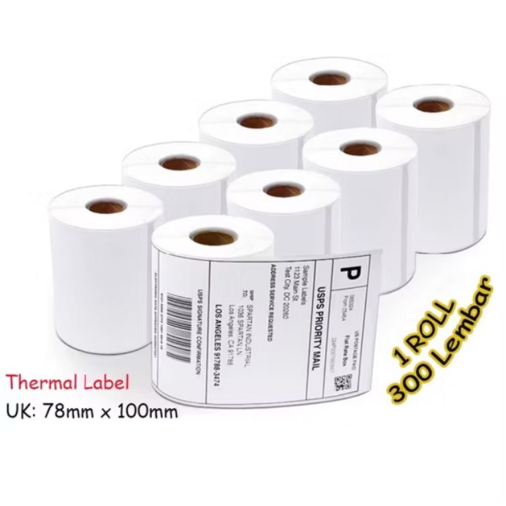 

Label Thermal 78x100 Kertas Sticker Barcode 78 X 100 mm Isi 300 Pcs