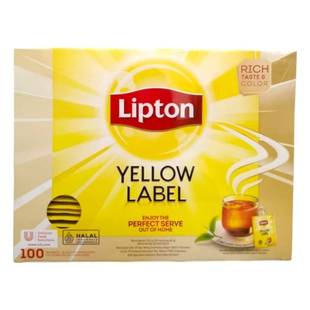 

LIPTON Yellow Label Tea Bags Black Tea With Enveloped - Teh Hitam Celup 100pcs
