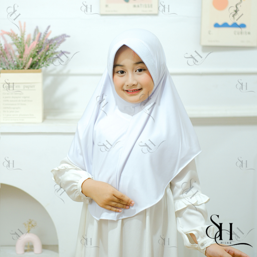 Jilbab Insatn Anak Sekolah SD Spandex Jersey Premium I Jilbab Instan Anak Remaja