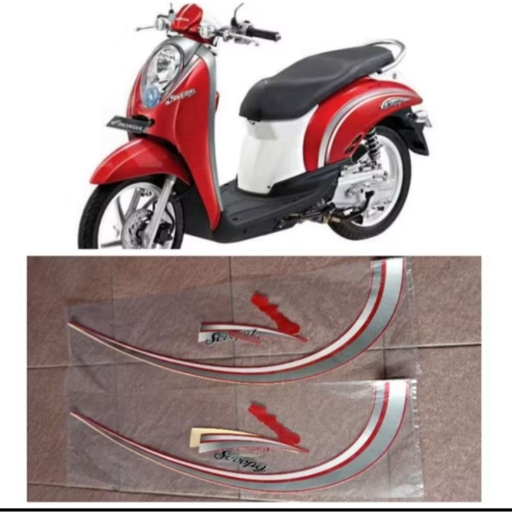 STIKER STRIPING LIS BODY HONDA SCOOPY KARBU ORI 2012 FUL SET BODY MOTOR