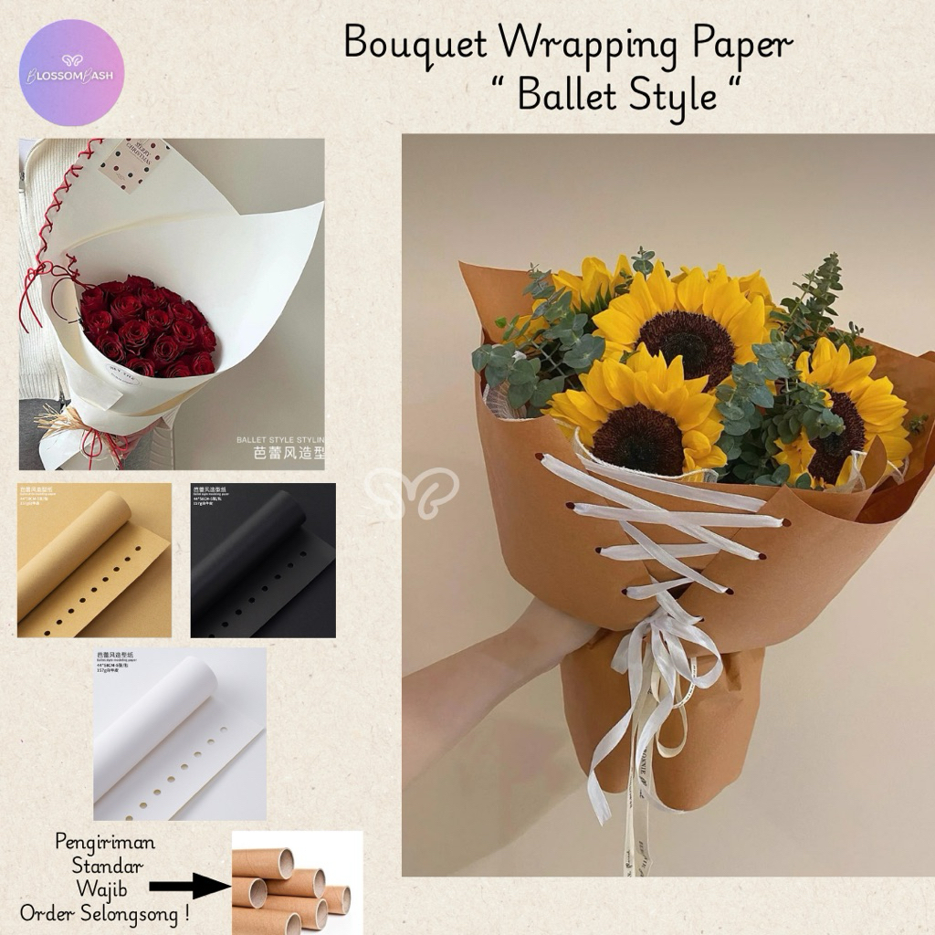 

[Per Pack] Ballet Style Wrapping Buket / Kertas Buket gaya balet / kertas pembungkus bunga