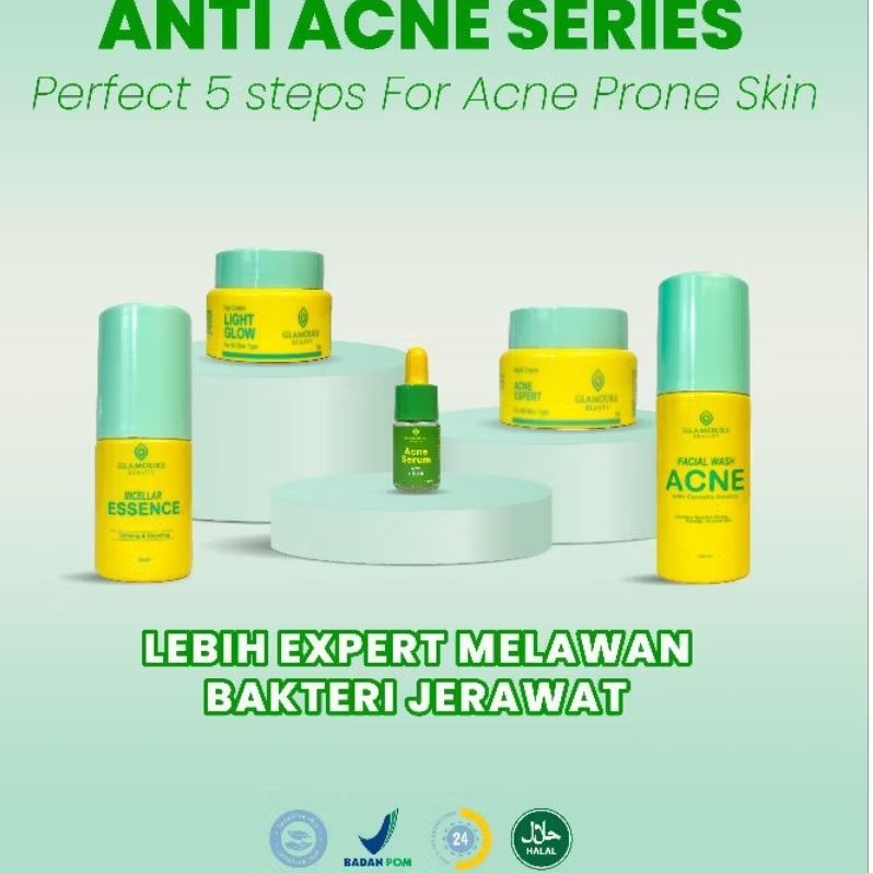 GLAMOR Skincare Viral Masa Kini Dari Glamoure Skincare Indonesia BPOM & HALAL PAKET ACNE SERIES UNTU