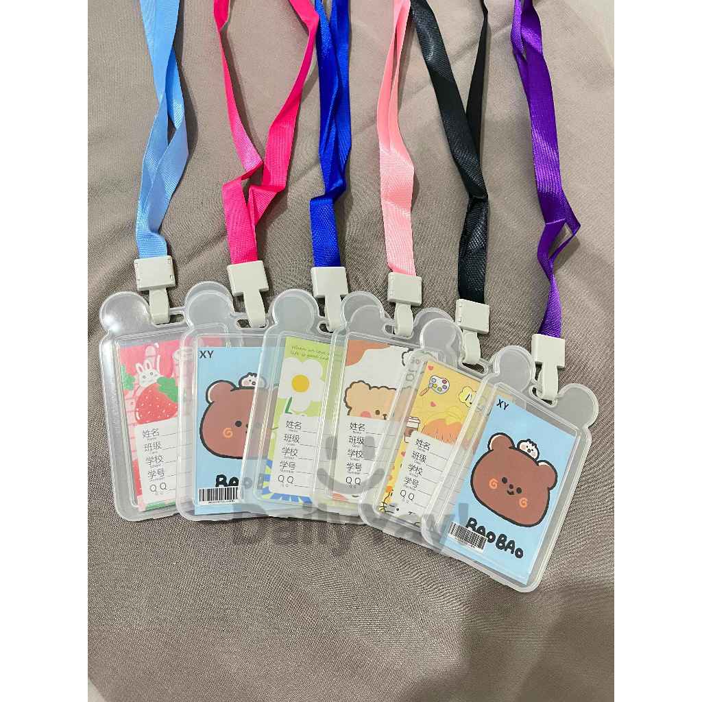 

Tempat Kartu lucu telinga beruang cute ID Cardl Lanyard