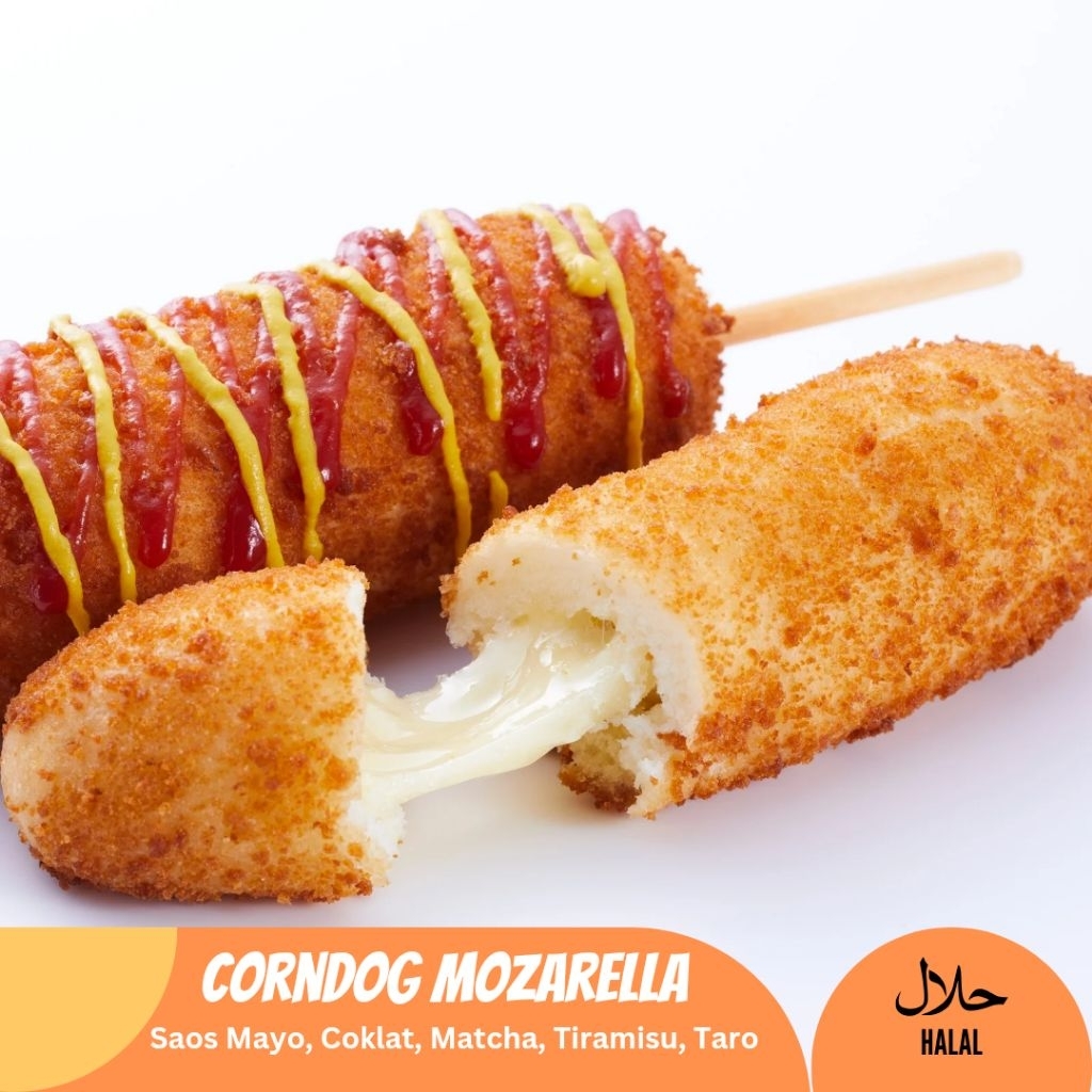 

CORNDOG FULL MOZARELLA SAOS MAYO KEJU COKLAT TIRAMISU STRAWBERRY MATCHA TARO / CORNDOG FROZEN