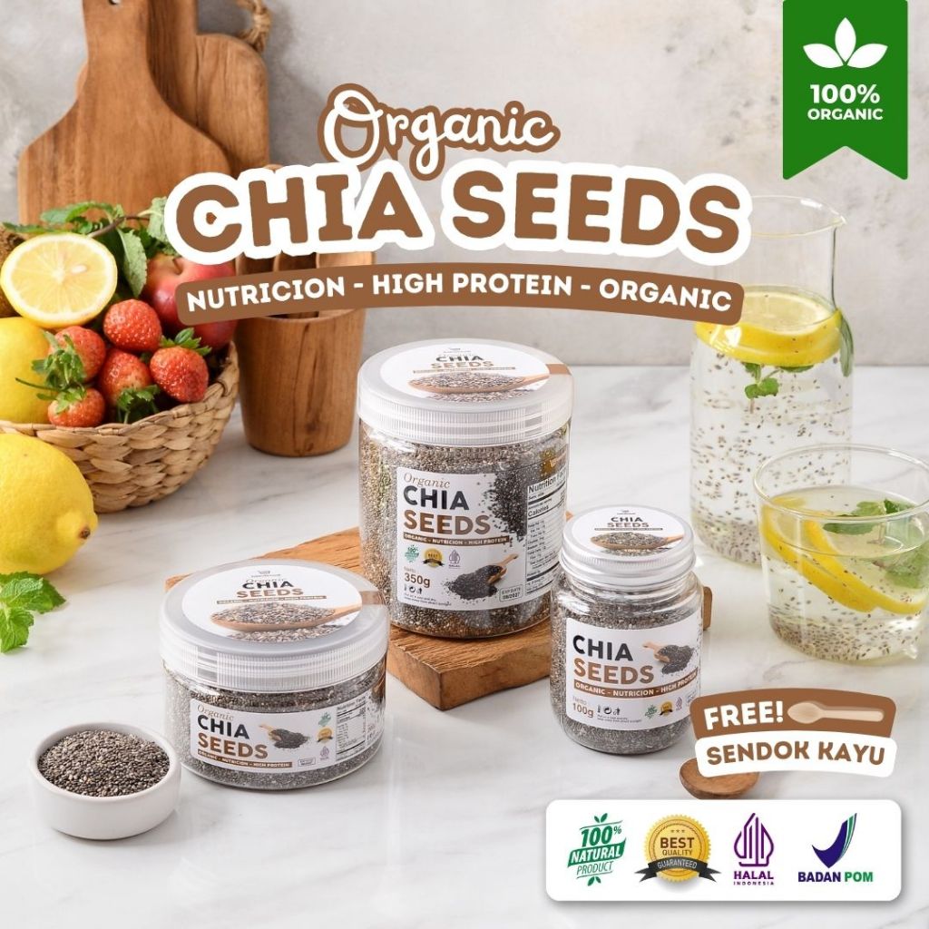 

Chia Seeds Organic Pure 100% Non GMO Diet / Chia Seed Biji Cia Black Chia Seeds Premium