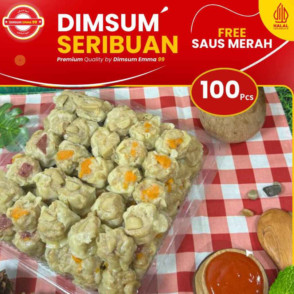 

GROSIR!! Dimsum Mini isi 100 pcs Gratis Saos Merah Frozen Food Halal & Nikmat