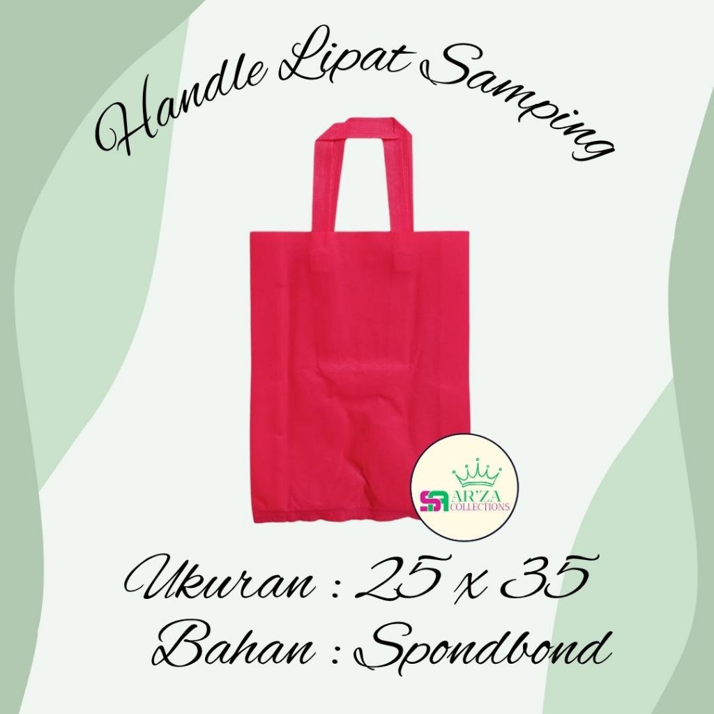 

Tas Belanja Ukuran 25x35 Isi 1pcs Berbahan spundbond,Tas Goodiebag,Tls, Tas Sovenir, Tas Multfunsi .