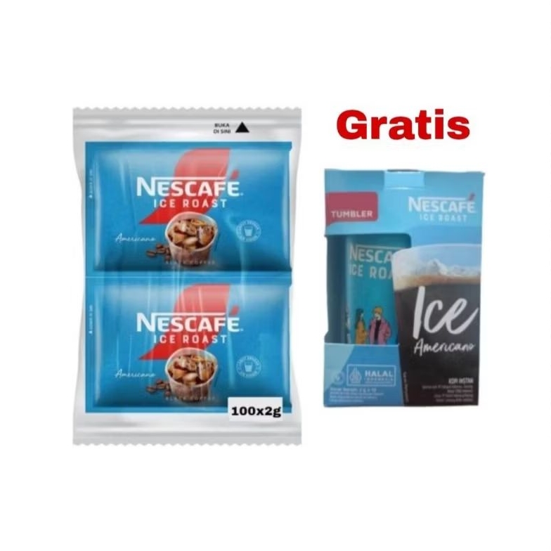 

NESCAFE Ice Roast Americano 100 Sachet x 2g Gratis Tumbler Original