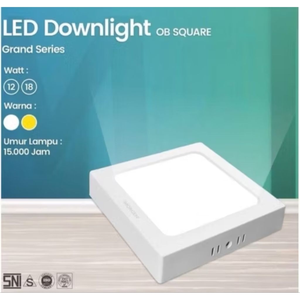 MORGEN DOWNLIGHT OUTBOW KOTAK 12WATT KUNING / DOWNLIGHT MORGEN OUTBOW 12W WARM WHITE