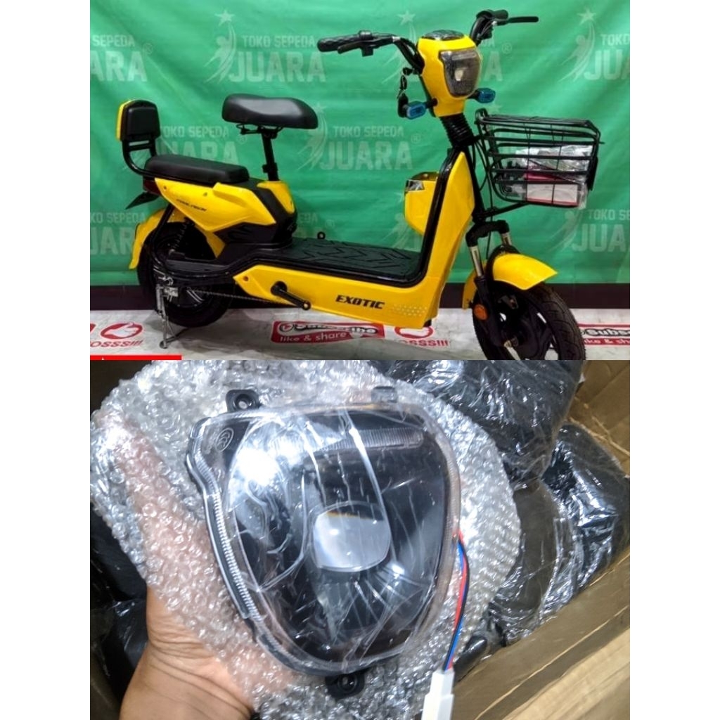 LAMPU DEPAN SEPEDA LISTRIK UWINFLY DAN EXOTIC X630 EV922 DF5 DF2 WMTL AT225 groza GODA 140 E.NINE AN
