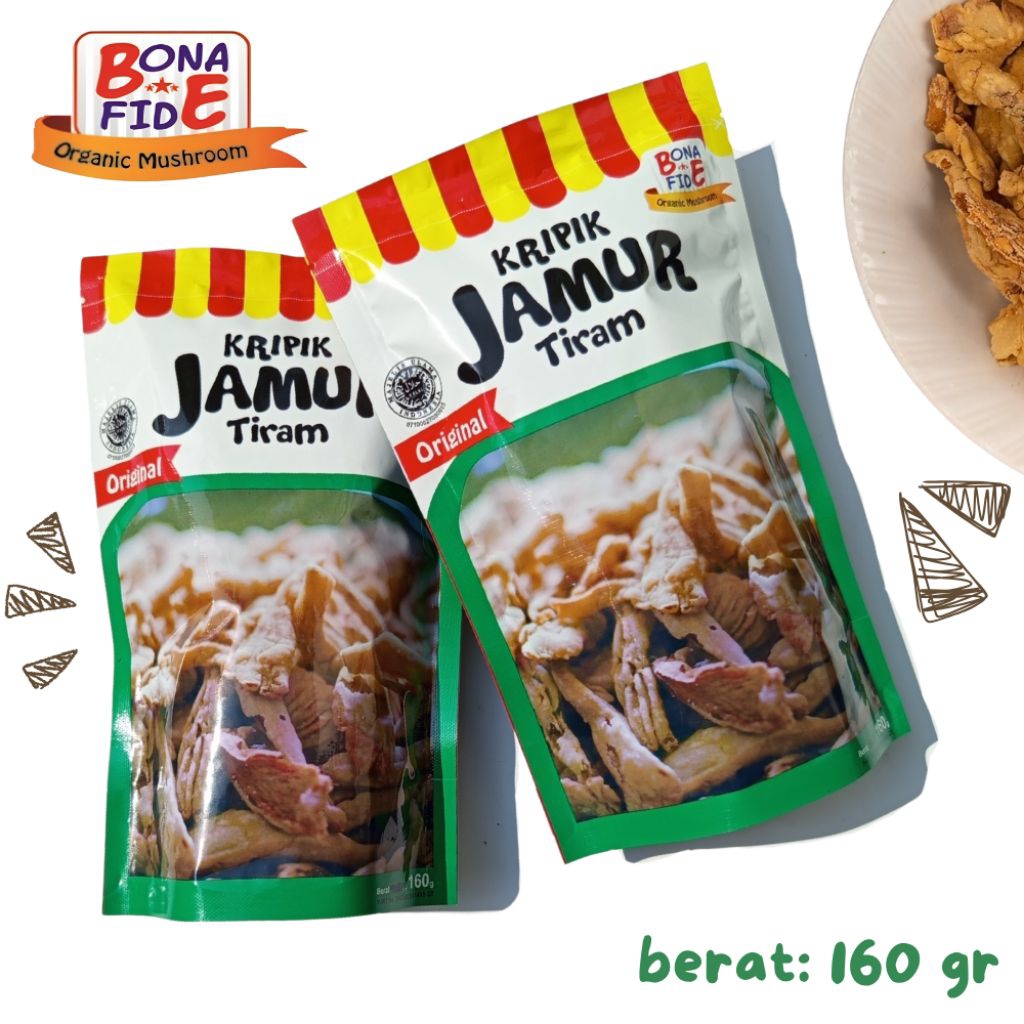 

160 gr Jamur Crispy - Keripik Kripik Jamur Tiram Bonafide Original - Camilan Terfavorit Terenak Termurah Terlaris - Renyah, gurih, non-pengawet - Oleh oleh Khas Malang