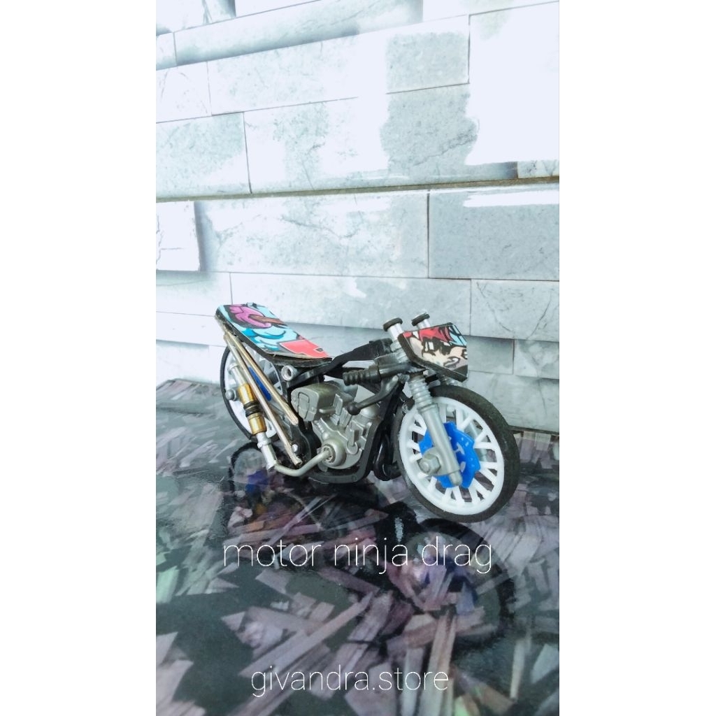 mainan motor miniatur drag ninja