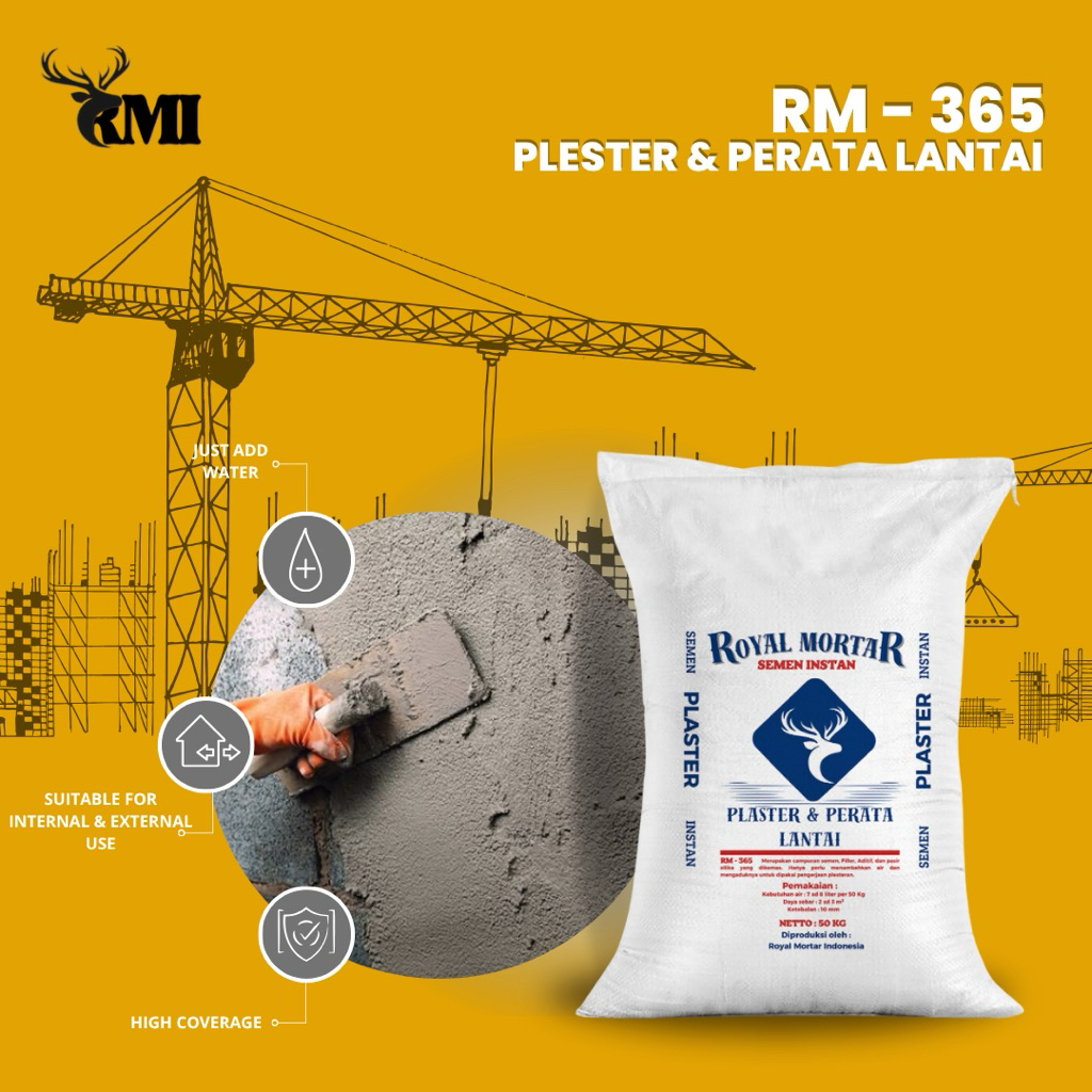 Semen Instan | Plester & Perata Lantai | RM-365 Royal Mortar