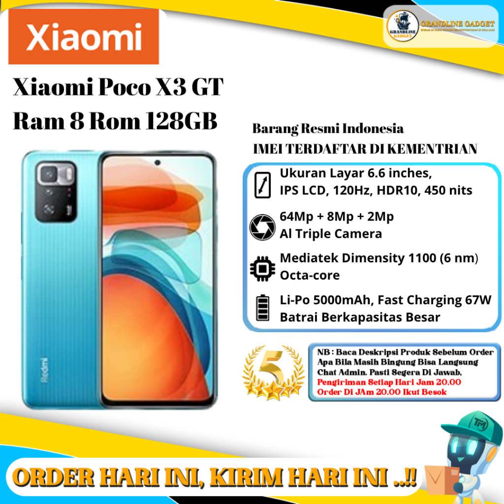 Xiaomi Poco X3 GT 5G Ram 8/128GB | Ram 8/256GB