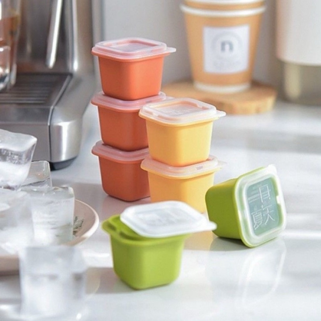 KOTAK ES BATU KOTAK PUDING MINI /TEMPAT SAOS BENTO ANAK / JAR SAOS BOTOL SAOS MINI BENTO / CETAKAN E