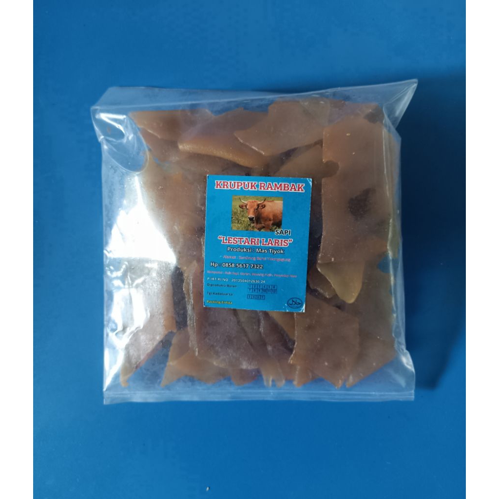 

Krecek / krupuk / Rambak Sapi lestari laris 250 gram / 250gr