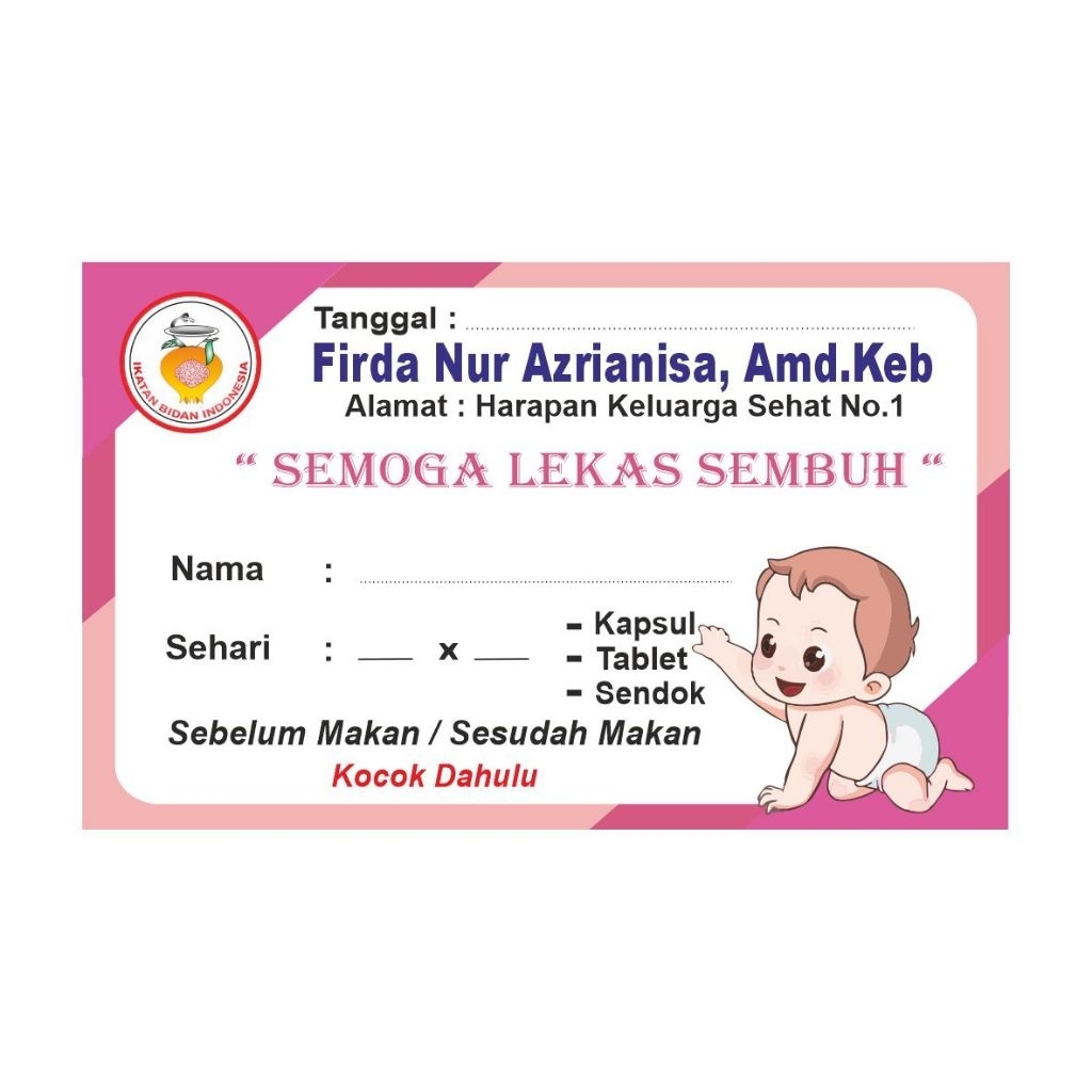 

Stiker Obat Anak Laki laki custom Nama