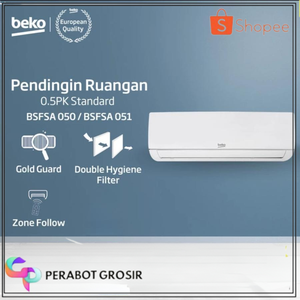 AC Beko 1/2 PK BSFSA050 – Spesifikasi Eropa, low watt Garansi Resmi