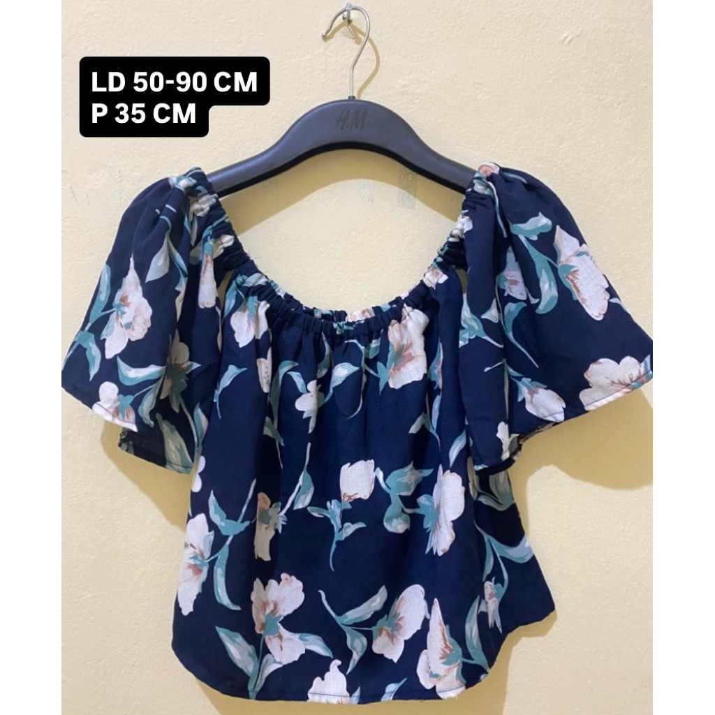 Preloved Atasan Sabrina Bunga