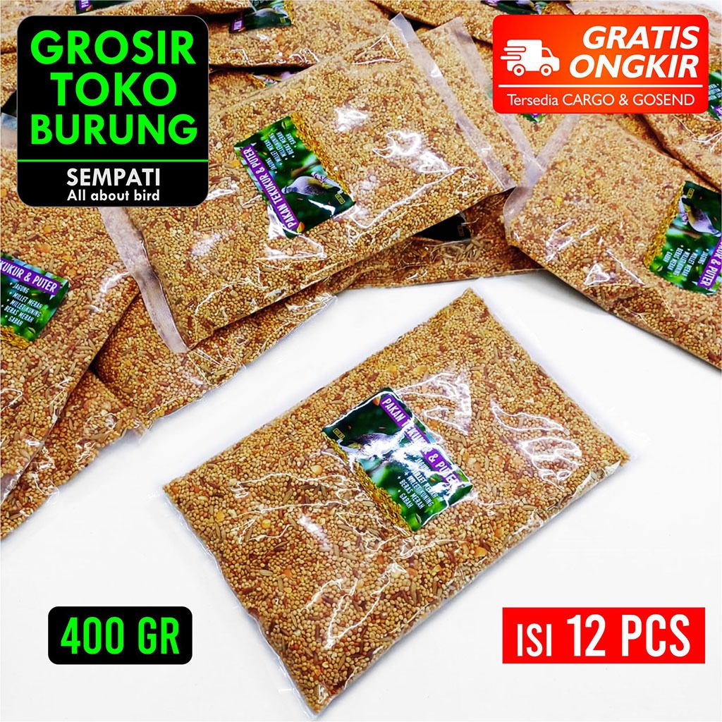 SEMPATI GROSIR  Pakan Burung Tekukur Puter 400 Gram Isi 12 Pcs Milet Campur Pakan Harian Burung Derk