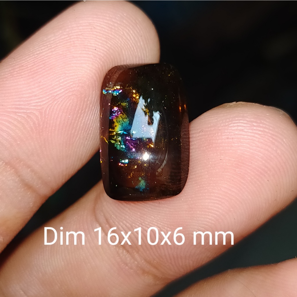 BATU  KECUBUNG PELANGI HITAM PERSEGI cek batu lainnya yaman api wulung opal bacan amethys kalimaya s