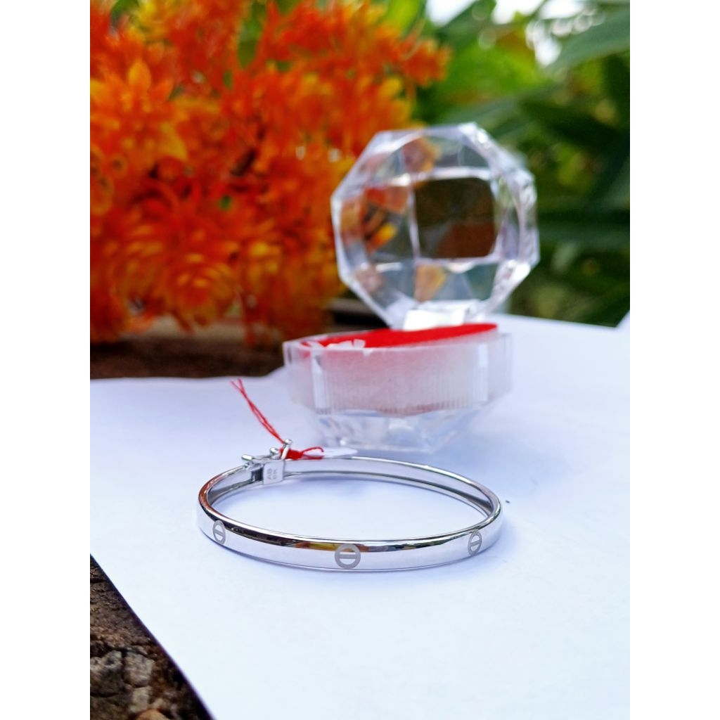 Gelang Anak Laki Laki Emas Putih Asli Gelang Tangan Anak Gelang Simpel Emas Asli Kado Anak