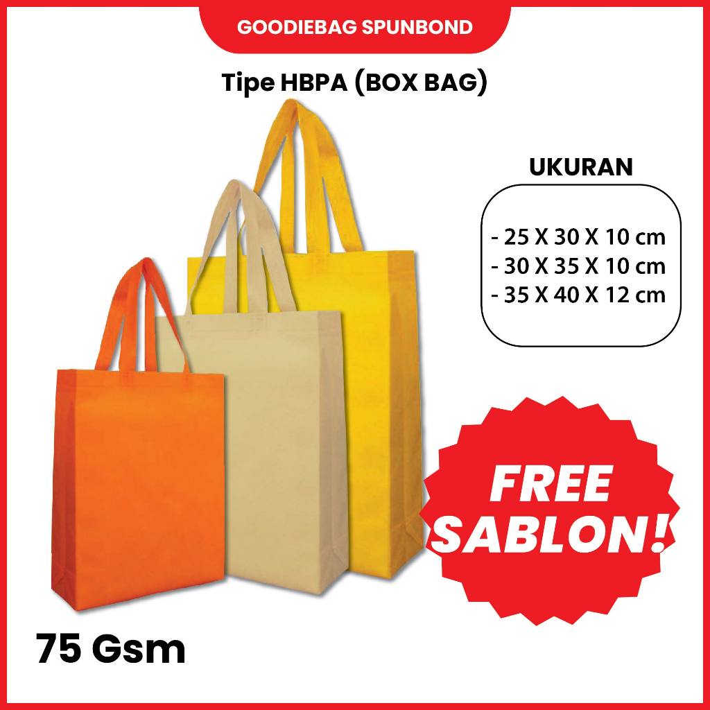 

Goodiebag Tas souvenir seminar / Event / Kemasan produk| Tipe BoxBag Dengan Sablon | ukuran 25X30cm, 30X45cm, 35X40cm