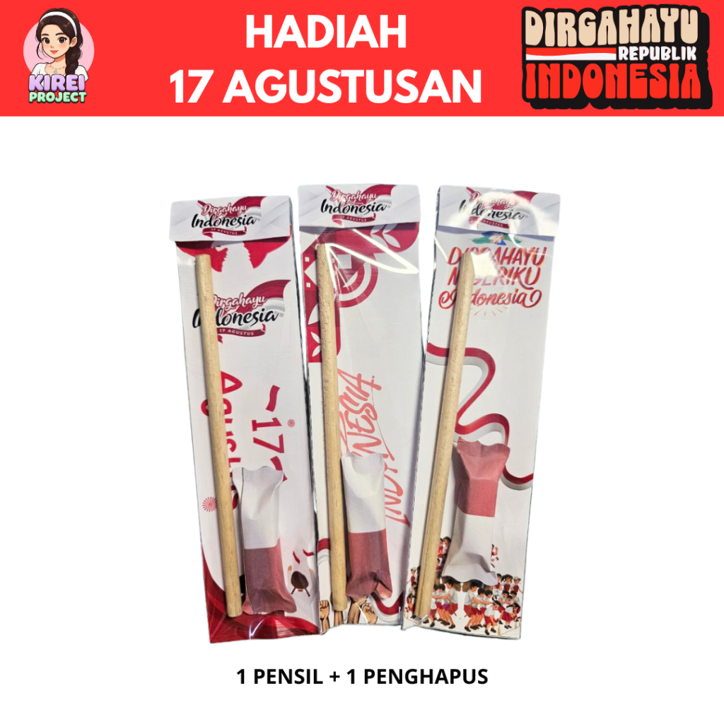 

Indonesia Hadiah Agustusan Pensil + Penghapusan by Kirei Project