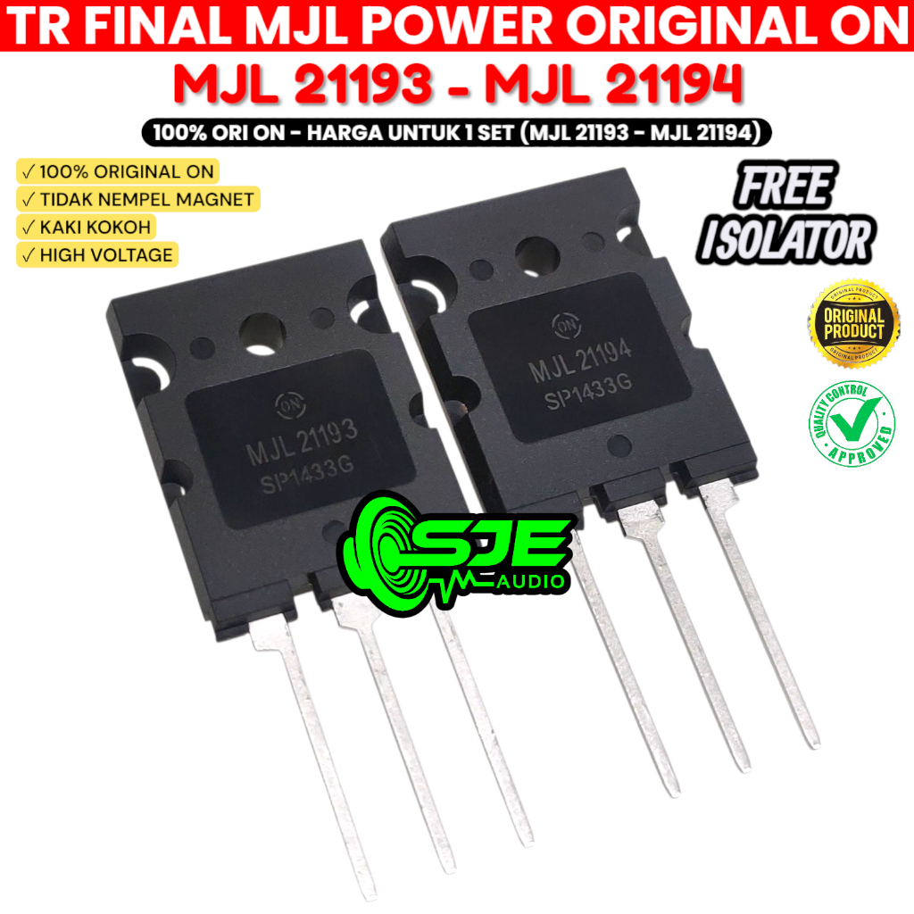 TR TRANSISTOR FINAL MJL21193 MJL21194 ORIGINAL ON MJL 21193 MJL 21194 ASLI ORI ON SEMICONDUCTOR SET