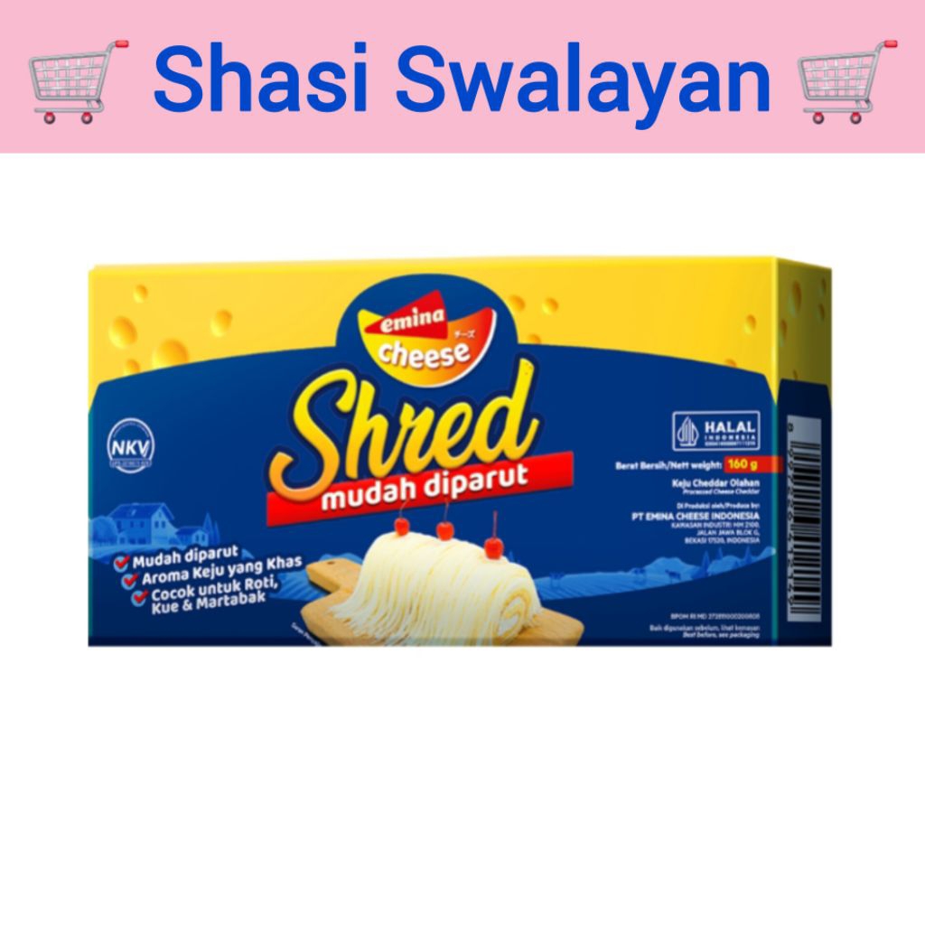

Emina Cheese Shred Mudah diparut Box 160 gram