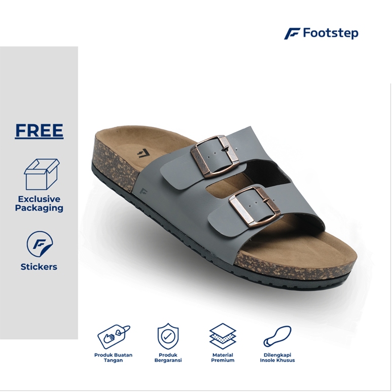Footstep Footwear Sandal Pria Deka - Grey Original Sandal