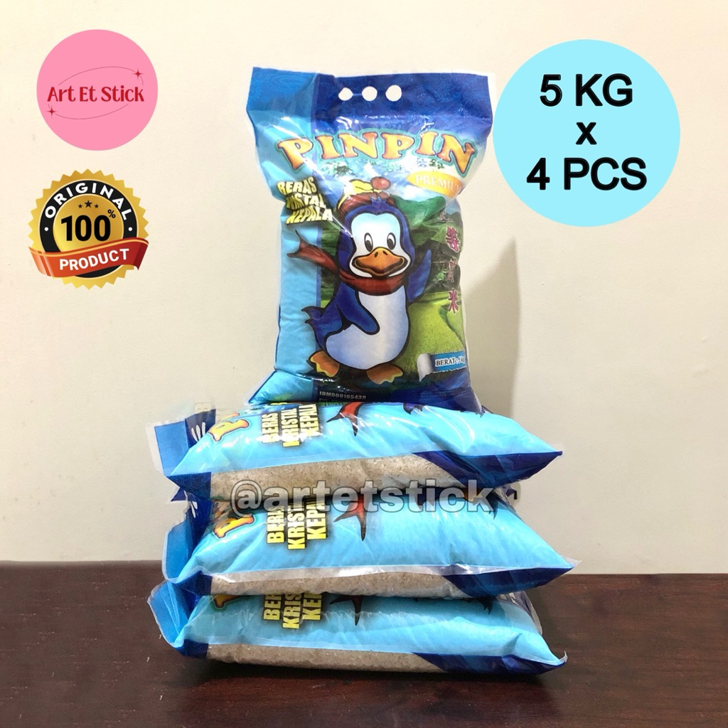 

Beras Pinpin 5 Kg x 4 Pcs (20 Kg) - Kristal Kepala Premium