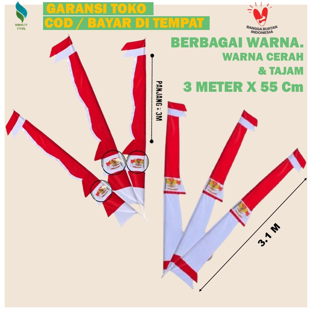 Umbul Umbul 17 Agustus Agustusan Bendera Umbul Umbul Merah Putih Umbul Umbul Warna Warni C80
