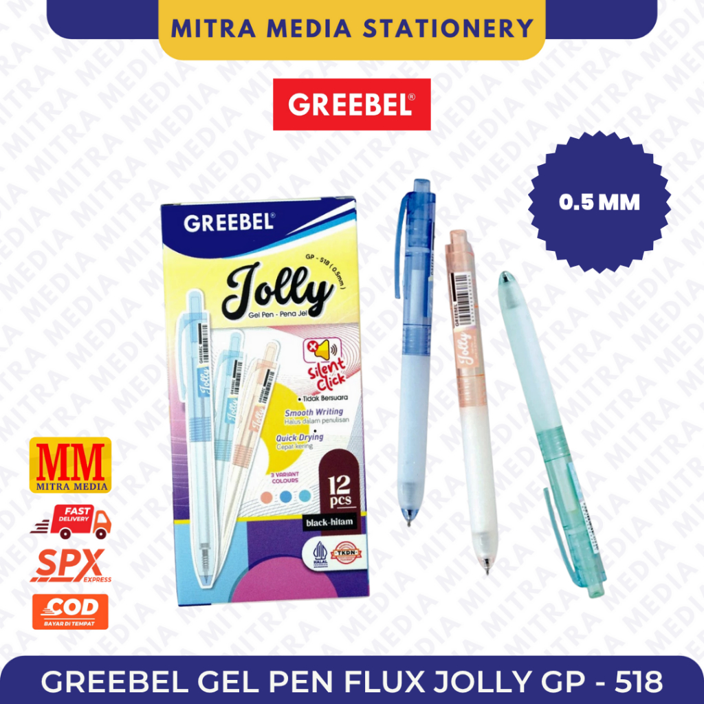 

(PCS) GREEBEL Pulpen Gel / Jolly 0.5 GP- 518 / Pena Gel