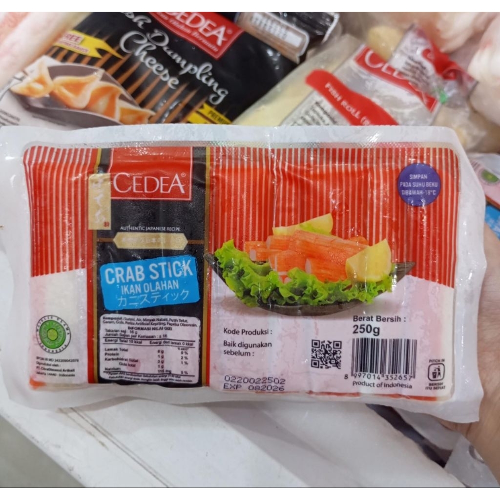 

CEDEA CRAB STICK IKAN OLAHAN 250 GR – CRAB STICK SEAFOOD HALAL & PRAKTIS